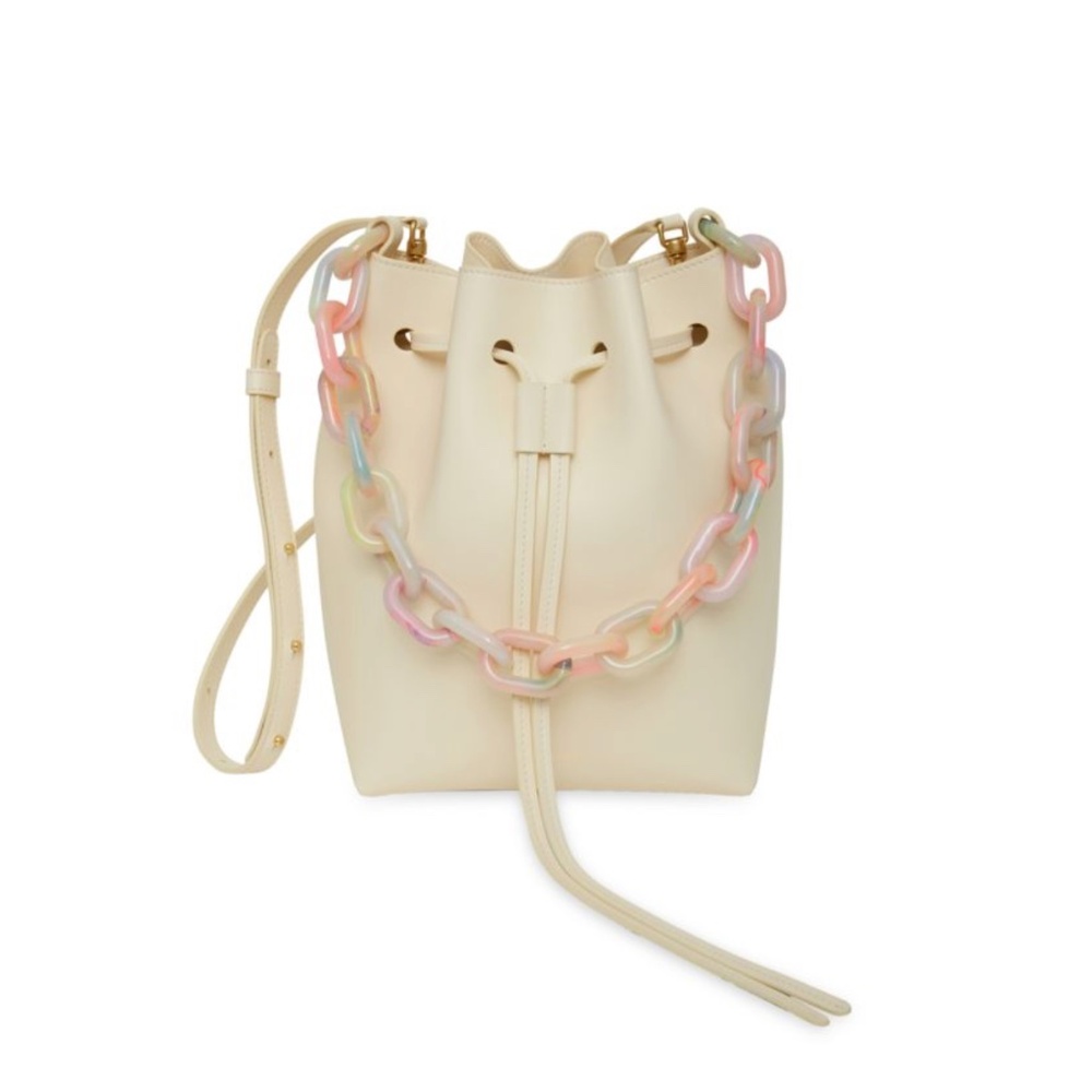 Mansur Gavriel Twist Leather Bucket Bag with Resin Chain